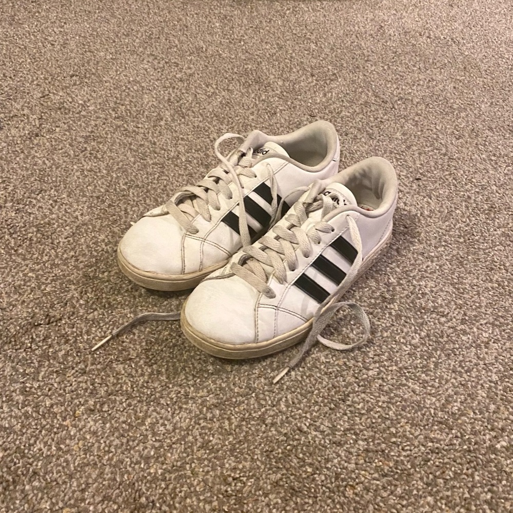 ADIDAS black and white stripe sneakers